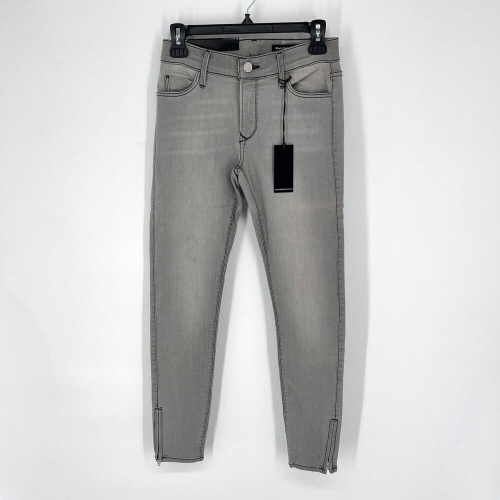 Black Orchid NEW Gray Skinny Jeans Sz 27 SAMPLE Faded Ankle Zipper Stretch